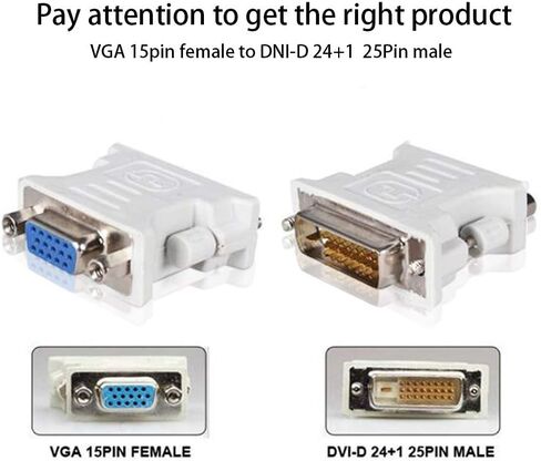 بلايسل محول VGA انثى الى DVI-D 18 دبوس واحد وصلة ذكر لبطاقة الجرافيك in Kuwait
