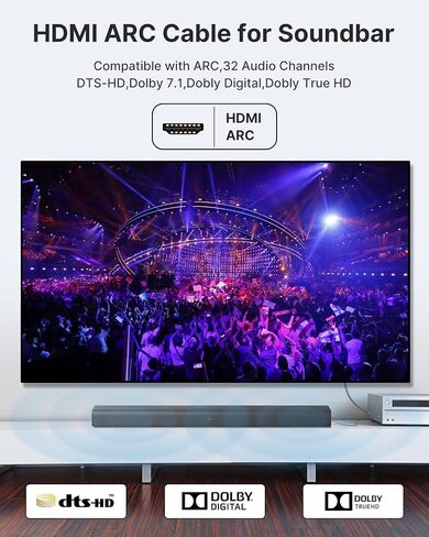 HDMI Cable, HDMI to HDMI Cable 6FT HDMI Cord 18Gbps High Speed HDMI 2.0 Cable, 4K, 3D, 2160P, 1080P, 28AWG Braided HDMI Cord for Laptop, Monitor, PS5, PS4, Xbox One, Fire TV, & More in Saudi Arabia