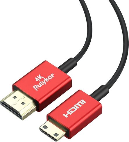 Short 8K Mini HDMI to HDMI 2.1 Cable 1.5ft/0.5m,Ultra High Speed 18Gbps Thin HDMI Cord Φ2.5mm,4K@60Hz Compatible with Camera,Camcorder, Tablet Graphics/Video Card, Laptop, and More in Saudi Arabia