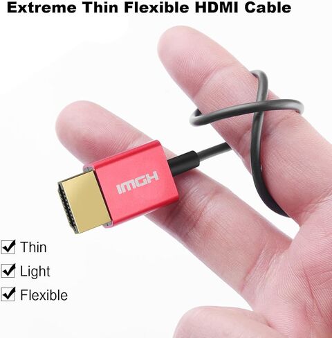 كابل Rulykar قصير 8K HDMI 2.1 بطول 1.0FT/0.3M، سرعة فائقة 48 جيجابت في الثانية، سلك HDMI رفيع للغاية Φ2.5 مم، 8K@60هرتز، 4K@120هرتز، HDR ديناميكي، eARC، متوافق مع GH5S، PS5، شاشة Xbox One، الكمبيوتر الشخصي و اكثر… in Kuwait