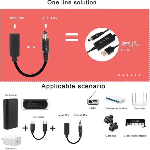 كابل طاقة QIUCABLE من النوع C إلى DC - قابس USB-C بطول 3 أقدام 12 فولت إلى كابل شحن ذكر DC 5.5 × 2.1 مم، قم بتوصيل بنك الطاقة USB-PD لتشغيل أي جهاز 12 فولت، مع محولات محول DC لجهاز التوجيه CCTV LED in Saudi Arabia