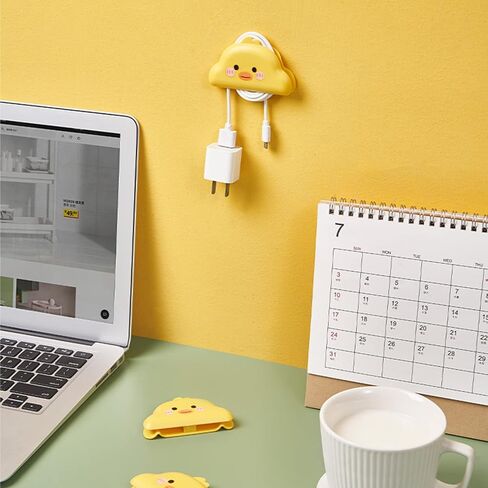 4 قطع من مشابك كابلات البطة للسلك، منظم مقابس كابلات المكتب على شكل سحابة بطة لطيفة لجميع اجهزة الكمبيوتر والشحن الكهربائي والماوس في المكتب والغرفة والمطبخ in Kuwait