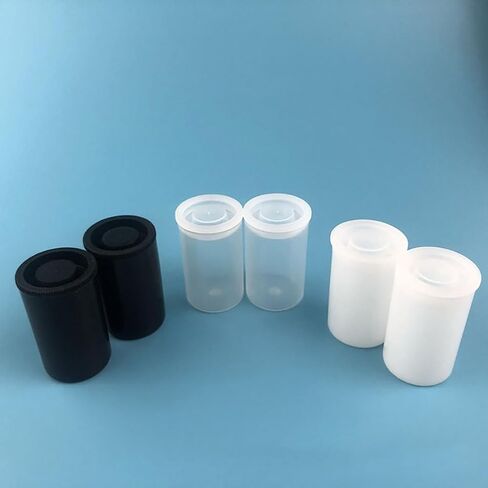 10 Pcs Plastic Film Canister Holder Empty Film Roll Case Camera Reel Containers Small Accessories Storage Organizer with Caps Black in Saudi Arabia
