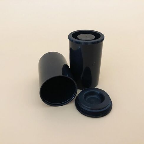 10 Pcs Plastic Film Canister Holder Empty Film Roll Case Camera Reel Containers Small Accessories Storage Organizer with Caps Black in Saudi Arabia