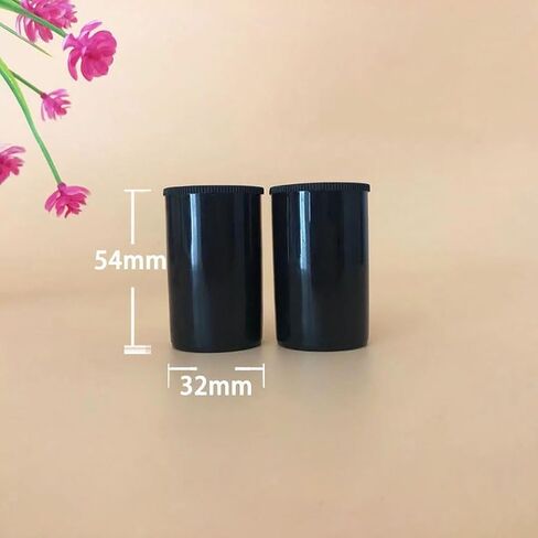 10 Pcs Plastic Film Canister Holder Empty Film Roll Case Camera Reel Containers Small Accessories Storage Organizer with Caps Black in Saudi Arabia