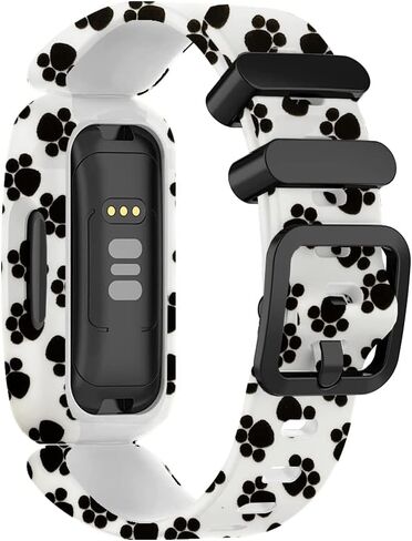 Compatible with Fitbit Ace 3 Bands for Kids, Soft Pattern Printed Floral Band Accessories Wristbands Replacement Bands for Fitbit Ace 3 Boys Girls in Kuwait