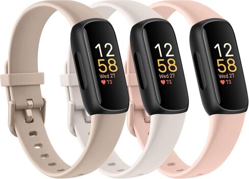 حزمة من 3 أساور سيليكون من أجل Fitbit Inspire 3 أساور معصم بديلة للنساء والرجال، أربطة رياضية ناعمة قابلة للتعديل مقاومة للماء متوافقة مع جهاز تتبع اللياقة البدنية Fitbit Inspire 3 (ليس من أجل Inspire HR/Inspire1) in Kuwait