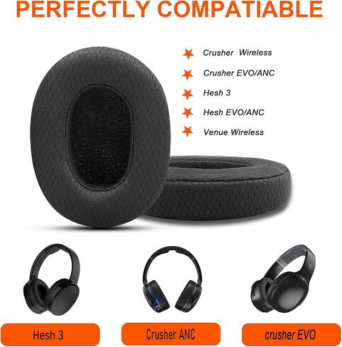 Replacement Ear Pads Cushion for Skullcandy Crusher EVO/ANC Hesh 3 -Black in Kuwait