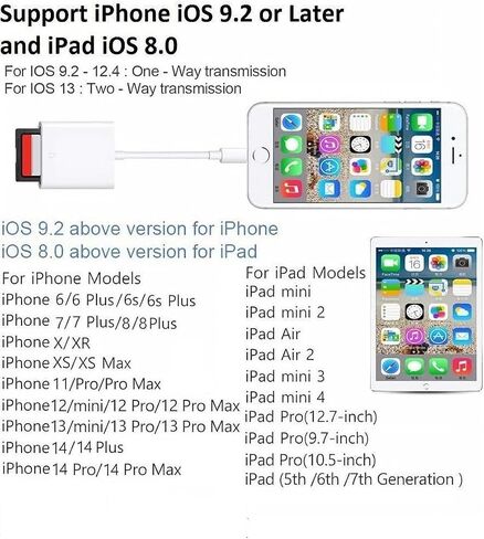 【معتمد من Apple MFi】قارئ بطاقات Lightning إلى SD لهاتف iPhone، عارض بطاقة SD لكاميرا ألعاب DESOFICON Trail، قارئ كاميرا Lightning إلى SD لهاتف iPhone 14 13 12 11 Pro Max XS XR X 8 iPad، التوصيل والتشغيل in Kuwait