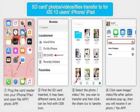 【معتمد من Apple MFi】قارئ بطاقات Lightning إلى SD لهاتف iPhone، عارض بطاقة SD لكاميرا ألعاب DESOFICON Trail، قارئ كاميرا Lightning إلى SD لهاتف iPhone 14 13 12 11 Pro Max XS XR X 8 iPad، التوصيل والتشغيل in Kuwait