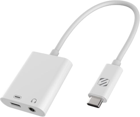 محول سماعة الرأس SCOSCHE I3AAP StrikeLine مع مدخل Aux أنثى 3.5 مم ومنفذ شحن لأجهزة Apple Lightning، أسود in Saudi Arabia