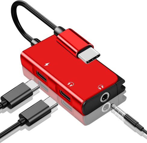 USB C to 3.5mm Audio Adapter and Charger, 3 in 1 USB C to 3.5mm Audio Adapter& USB C Headphone Jack and 60W Charging Dongle Compatible with Galaxy S24 Ultra/S24/S23/S22/S21FE, Pixel 8/7/6, iPad Pro in Saudi Arabia