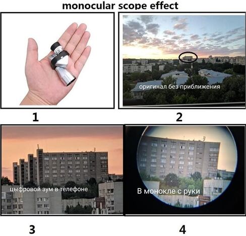 USEEV Microscope Adapter Mini Pocket 8X20 Silver Monocular Telescope Microscope Microscope Accessories (Color : Only Telescope) in Saudi Arabia