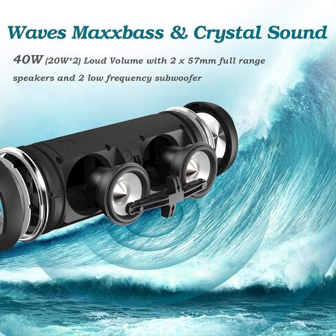 Kakobor Portable Bluetooth Speakers Portable Wireless Bluetooth Speakers 5.0, 40W Enhanced Bass Super Power, Colorful Lights, Suitable for Party, Travel, Home&Outdoors in Saudi Arabia