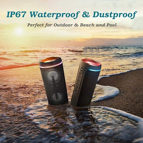 Kakobor Portable Bluetooth Speakers Portable Wireless Bluetooth Speakers 5.0, 40W Enhanced Bass Super Power, Colorful Lights, Suitable for Party, Travel, Home&Outdoors in Saudi Arabia