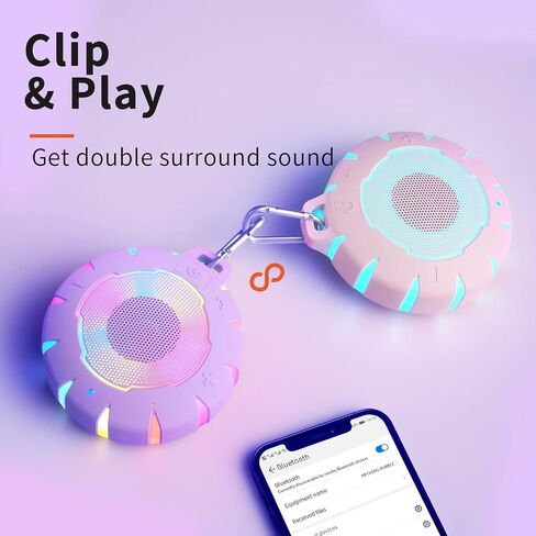 HEYSONG Bluetooth Shower Speaker, IP67 Waterproof, Portable, Clear Sound in Kuwait
