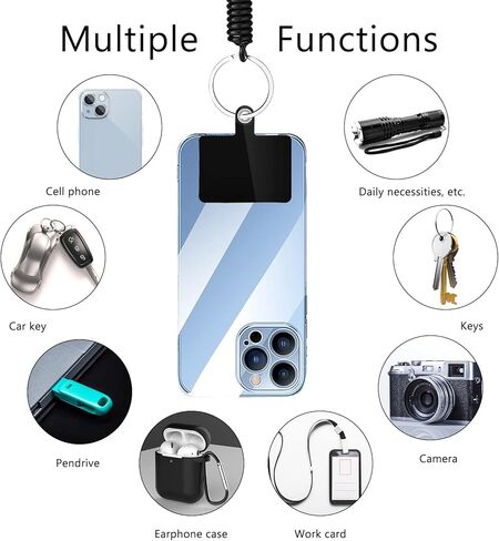 SUSSURRO 4 مجموعات من جرابات الهاتف مرساة وحبل قابل للتمدد وحزام معصم للهاتف الخلوي العالمي وحبل رقبة وحزام للرقبة في الهواء الطلق والمشي لمسافات طويلة والتزلج والتسلق متوافق مع iPhone Samsung معظم الهواتف الذكية in Kuwait
