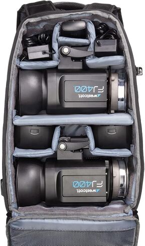 مجموعة حقيبة الظهر Westcott FJ400 Strobe 2-Light مع مشغل لاسلكي FJ-X3 S (متوافق مع سوني) - مجموعة إضاءة التصوير الفوتوغرافي المحمولة تتميز ببطارية تدوم طويلاً، وشاشة ملونة كاملة، 20 إطارًا في الثانية والمزيد in Saudi Arabia