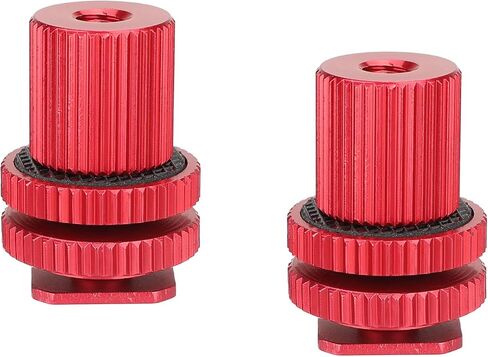 CAMVATE Camera Hot Shoe Mount to 1/4"-20 Female Thread Screw Adapter for DSLR Camera Rig (Red,2 Pieses)-3064 in Saudi Arabia