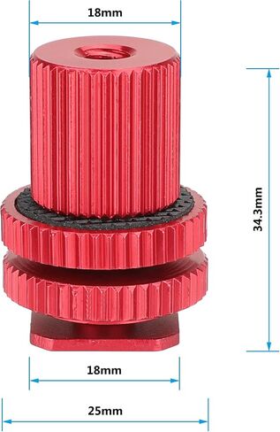 CAMVATE Camera Hot Shoe Mount to 1/4"-20 Female Thread Screw Adapter for DSLR Camera Rig (Red,2 Pieses)-3064 in Saudi Arabia