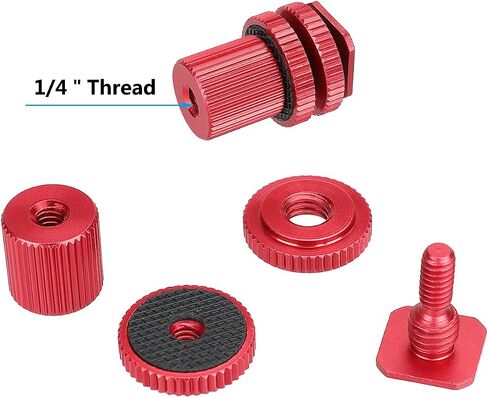CAMVATE Camera Hot Shoe Mount to 1/4"-20 Female Thread Screw Adapter for DSLR Camera Rig (Red,2 Pieses)-3064 in Saudi Arabia