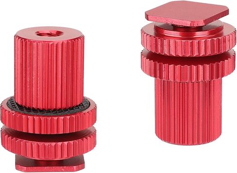 CAMVATE Camera Hot Shoe Mount to 1/4"-20 Female Thread Screw Adapter for DSLR Camera Rig (Red,2 Pieses)-3064 in Saudi Arabia