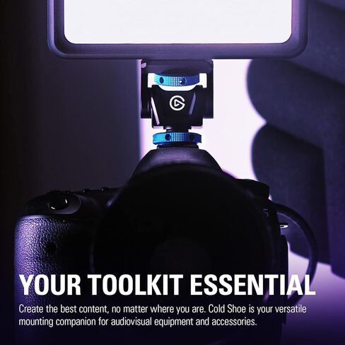 Elgato Cold Shoe - حامل خيط قابل للتعديل مقاس ¼ بوصة للأضواء، وفلاش خارج الكاميرا، والميكروفونات، متوافق مع Key Light Mini، وحوامل الإضاءة، والحوامل الثلاثية، مثالي لإنتاج استوديو الصور والفيديو in Kuwait