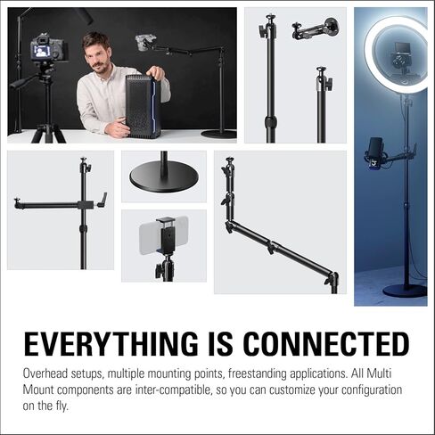 Elgato Cold Shoe - حامل خيط قابل للتعديل مقاس ¼ بوصة للأضواء، وفلاش خارج الكاميرا، والميكروفونات، متوافق مع Key Light Mini، وحوامل الإضاءة، والحوامل الثلاثية، مثالي لإنتاج استوديو الصور والفيديو in Kuwait