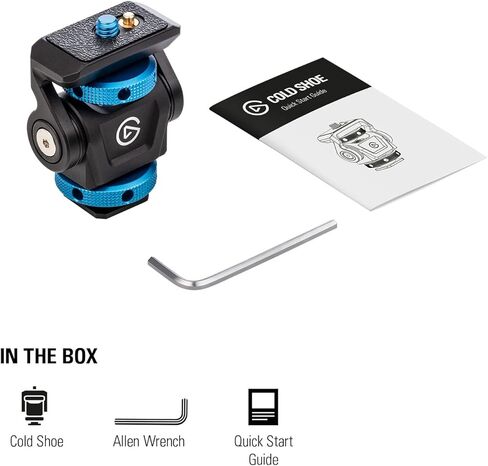 Elgato Cold Shoe - حامل خيط قابل للتعديل مقاس ¼ بوصة للأضواء، وفلاش خارج الكاميرا، والميكروفونات، متوافق مع Key Light Mini، وحوامل الإضاءة، والحوامل الثلاثية، مثالي لإنتاج استوديو الصور والفيديو in Kuwait