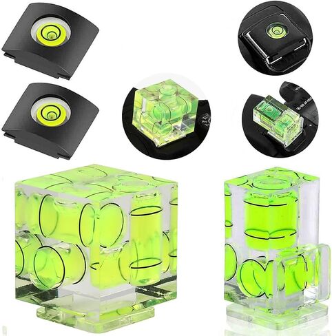 6 Pack Camera Hot Shoe Level, Hot Shoe Bubble Level Camera Hot Shoe Cover 2 Axis Bubble Spirit Level Compatible with DSLR Film Camera Canon Nikon Olympus,Combo Pack - 2 Axis and 1 Axis in Kuwait