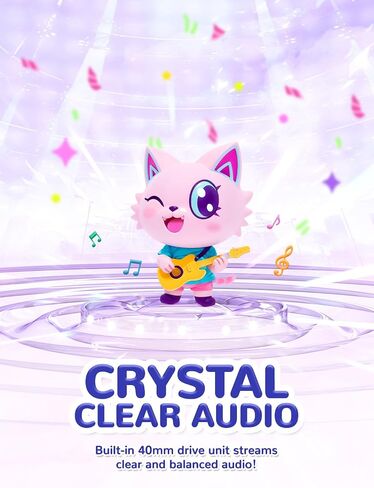 iClever Kids Headphones Cat Ear, LED Light Up, 85dBA Safe Volume, Stereo Sound Toddler Headphones for Travel School, Foldable 3.5mm Wired Kids Headphones for iPad Tablets, Meow Lollipop-Hot Pink in Kuwait