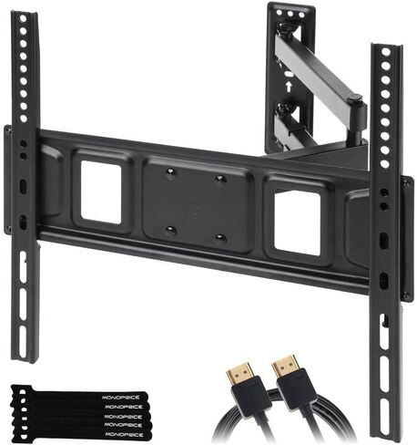 Monoprice Full-Motion Articulating TV Wall Mount Bracket for TVs 32in to 55in, Max Weight 77 lbs, Extension Range of 2.8in to 17in, VESA Patterns Up to 400x400, Fits Curved Screens - EZ Series in Saudi Arabia
