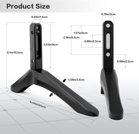 Universal TV Stand Base Replacement, Small Black TV Stand Mount, Portable TV Stand Legs TV Riser for Bedroom Living Room Corner, Compatible with Samsung Vizio LG Sony, Holes Distance 1.7-2.2 inch in Kuwait