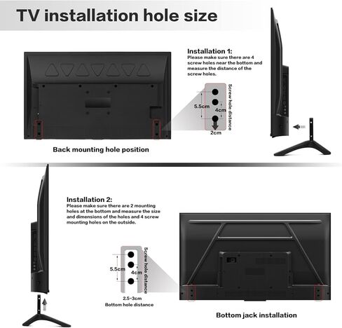 Universal TV Stand Base Replacement, Small Black TV Stand Mount, Portable TV Stand Legs TV Riser for Bedroom Living Room Corner, Compatible with Samsung Vizio LG Sony, Holes Distance 1.7-2.2 inch in Kuwait