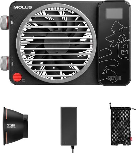 ZHIYUN MOLUS X100 Bi-Color 100W COB Video Light، 385g LED Pocket Light 17317Lux 2700K-6500K CRI 95+/TLCI 97+ مع تطبيق بلوتوث للتحكم في التيار المتردد/تيار مستمر in Saudi Arabia