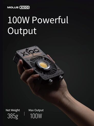 ZHIYUN MOLUS X100 Bi-Color 100W COB Video Light، 385g LED Pocket Light 17317Lux 2700K-6500K CRI 95+/TLCI 97+ مع تطبيق بلوتوث للتحكم في التيار المتردد/تيار مستمر in Saudi Arabia