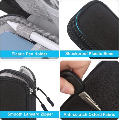 Lacdo Electronic Organizer, Travel Cable Organizer Bag Pouch Tech Electronic Accessories Carry Case Portable Double Layer Charger Case for Cable, Cord, Charger, Phone, Earphone, Power Bank, Azure Blue in Saudi Arabia