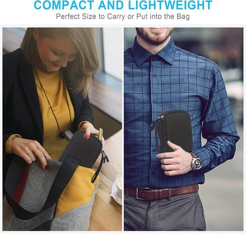 Lacdo Electronic Organizer, Travel Cable Organizer Bag Pouch Tech Electronic Accessories Carry Case Portable Double Layer Charger Case for Cable, Cord, Charger, Phone, Earphone, Power Bank, Azure Blue in Saudi Arabia