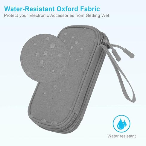 Lacdo Electronic Organizer, Travel Cable Organizer Bag Pouch Tech Electronic Accessories Carry Case Portable Double Layer Charger Case for Cable, Cord, Charger, Phone, Earphone, Power Bank, Azure Blue in Saudi Arabia