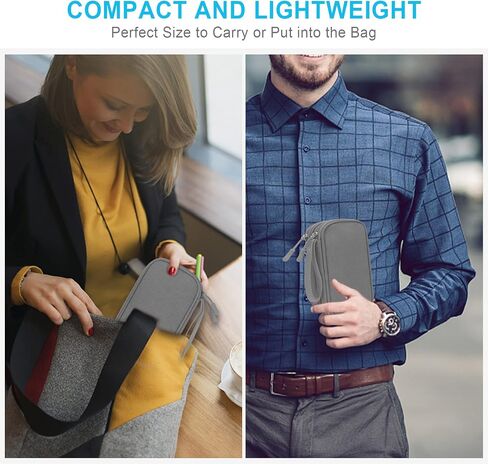 Lacdo Electronic Organizer, Travel Cable Organizer Bag Pouch Tech Electronic Accessories Carry Case Portable Double Layer Charger Case for Cable, Cord, Charger, Phone, Earphone, Power Bank, Azure Blue in Saudi Arabia