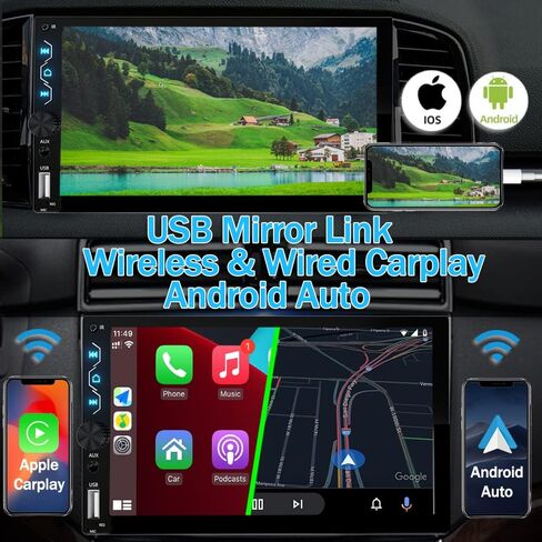 Leadfan Double Din Car Stereo Wireless Carplay Android Auto in Kuwait