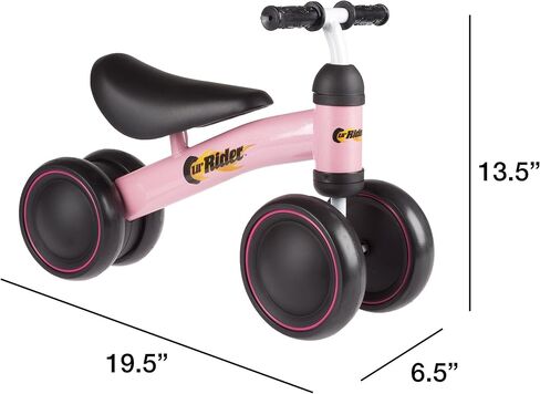 دراجة ثلاثية العجلات ليل رايدر مع مقابض سهلة الإمساك وعجلات مغلقة وبدون دواسات لتعلم المشي للأطفال الصغار والأولاد والبنات (أحمر)، مقاس كبير in Kuwait