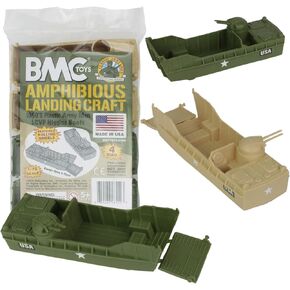 BMC Classic Marx Landing Craft - 4pc Tan vs. OD Green Plastic Army Men Vehicles in Saudi Arabia