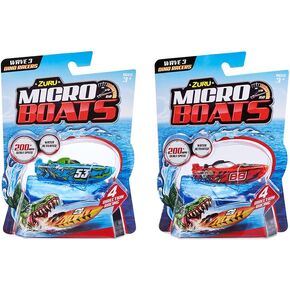 Micro Boats Wave 3 Dino Racers Series 3 by ZURU (2 Pack) Fully Motorized, Self-Steering Micro Toy Boat 25306 Multicolor in Saudi Arabia