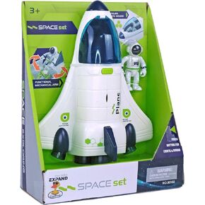 Space Rocket Shuttle Toy Set, Spacecraft Airplane Toys for Kids with Lights & Sound & Astronaut Figures,Spaceship Toys Gift for Boys 3-5-8