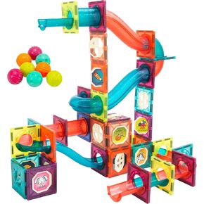Magnetic Building Blocks Toys for Kids Ages 4-8-12 with Ball Track Educational STEM Toys Gifts for 5-7 6 8 10 Year Old Boys Girls 3D Developmental Stacking Toys Construction Set for Child and Adults