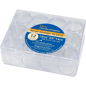 Darice Clear Bead Organizer Storage Case, Clear Bead Holder with 12 Small Containers, 6.25" x 4.75" x 2.08" in Saudi Arabia