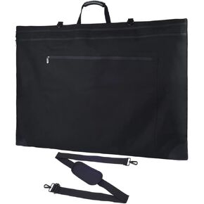 حقيبة فنية من ايسكيس مقاس 24 × 36 انش بسحاب مقاوم للماء بنسبة 100%، حقيبة قماشية كبيرة الحجم مع حزام كتف قابل للتعديل، زوايا جلدية، تخزين حمل اسود, أسود, أسود in Kuwait