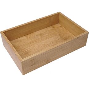 مجموعة فواصل صندوق منظم للأدراج وصينية تخزين من أفيبو، مصنوعة من خشب الخيزران، حامل متعدد الأغراض للحرف اليدوية، الخياطة، المكتب، الحمام، المطبخ (1، 15 × 23 × 5.5 سم) in Kuwait