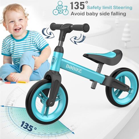 Bobike Toddler Balance Bike Toys for 1 to 4 Year Old Girls Boys Adjustable Seat and Handlebar No-Pedal Training Bike Best Gifts for Kids in Kuwait
